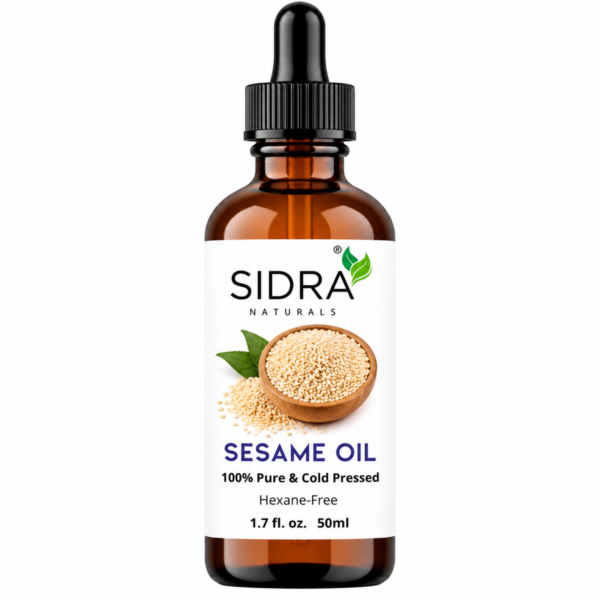 100% Pure Sesame Oil – Cold-Pressed & Hexane-Free | Sidra Naturals (50ml)