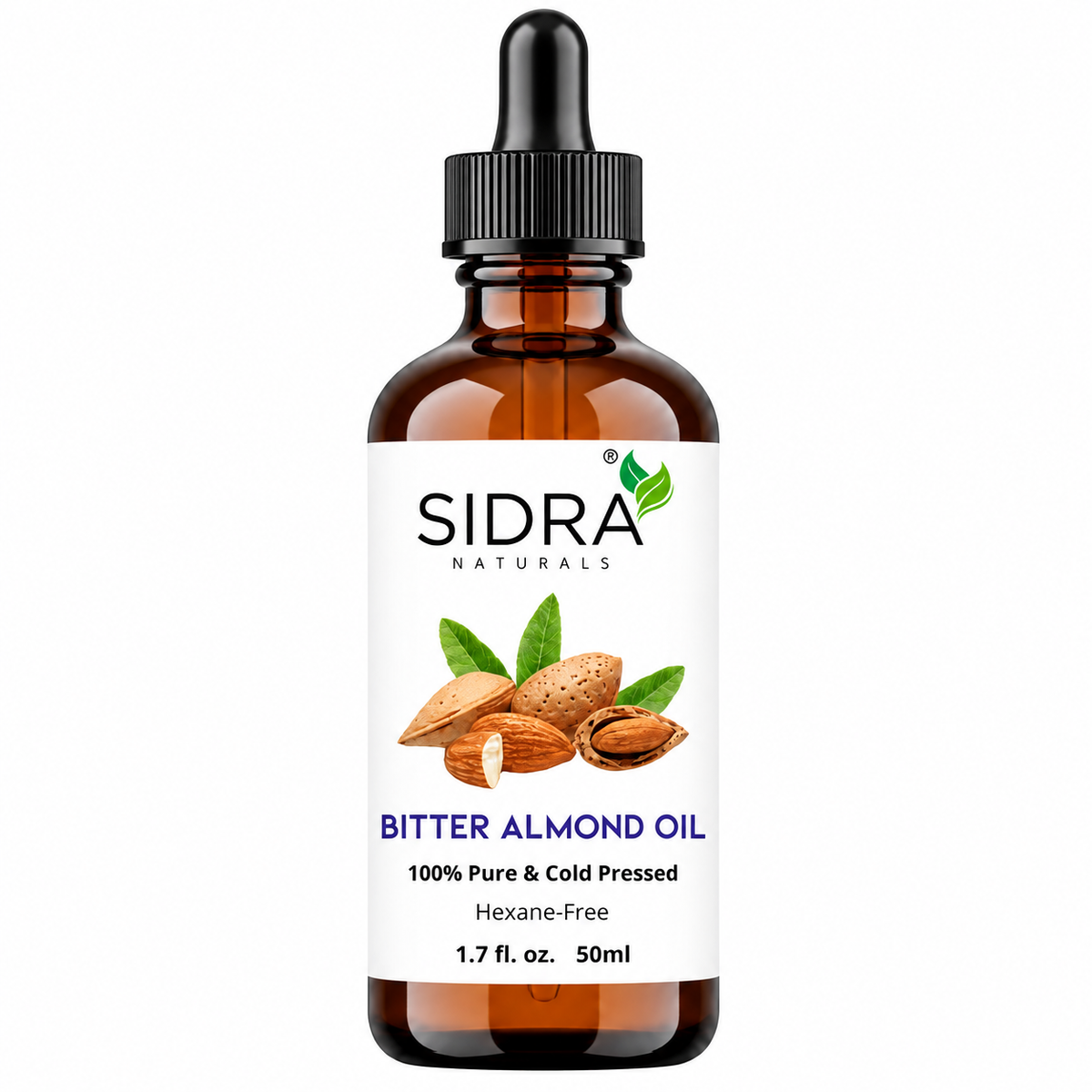 زيت اللوز المر النقي 100% – معصور على البارد وخالٍ من الهكسان | Sidra Naturals (50 مل)