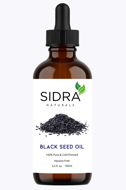 SIDRA Naturals Cold Pressed Black Seed Oil – 100% Pure, Hexane-Free | زيت الحبة السوداء المعصور على البارد من سيدرا ناتشورالز – نقي 100% وخالٍ من الهكسان
