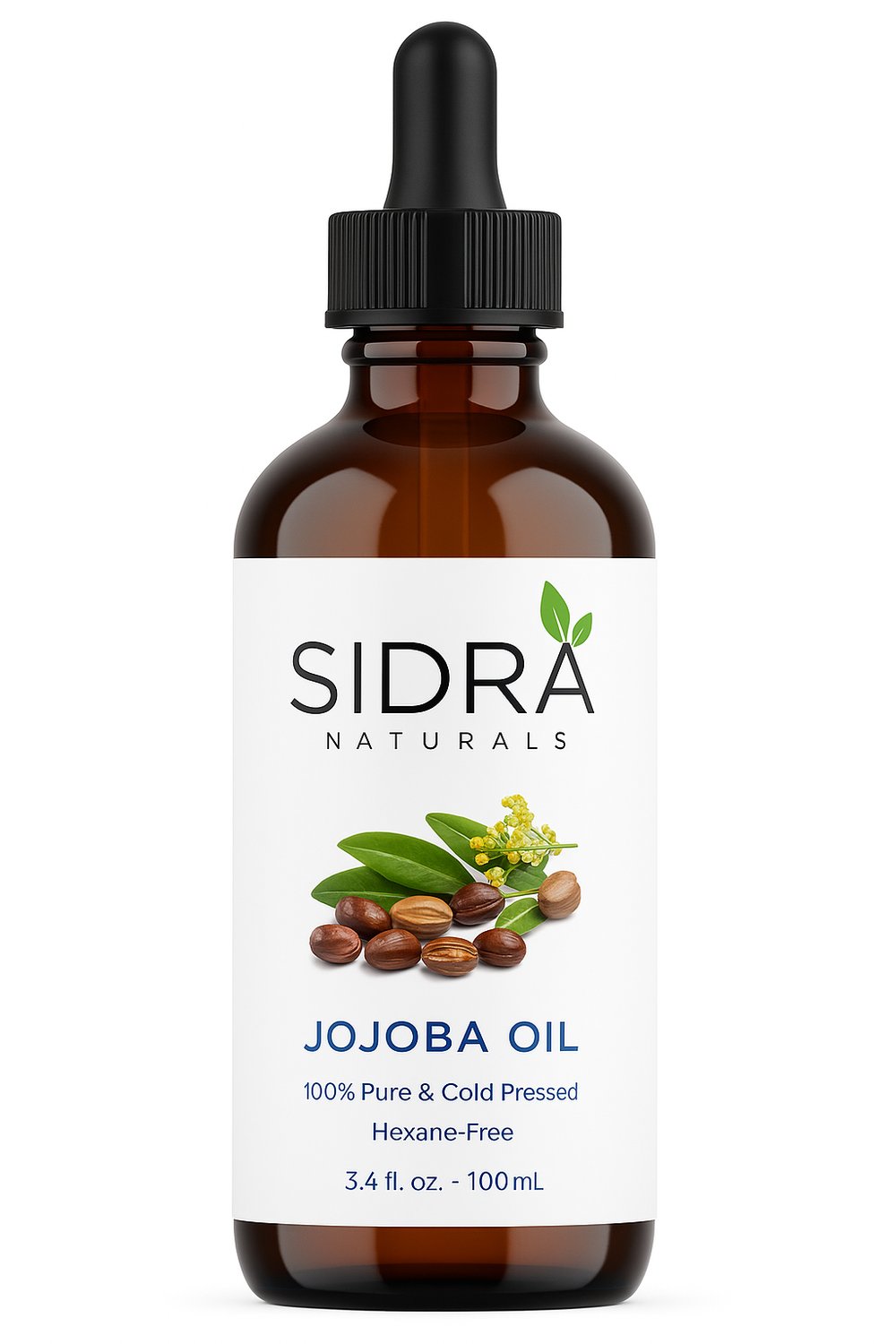 SIDRA Naturals Jojoba Oil – 100ml cold-pressed, hexane-free formula for skin, hair & nails | زيت الجوجوبا من سيدرا ناتشورالز – نقي 100% ومعصور على البارد (100 مل) للعناية بالبشرة والشعر والأظافر
