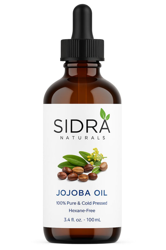 SIDRA Naturals Jojoba Oil – 100ml cold-pressed, hexane-free formula for skin, hair & nails | زيت الجوجوبا من سيدرا ناتشورالز – نقي 100% ومعصور على البارد (100 مل) للعناية بالبشرة والشعر والأظافر