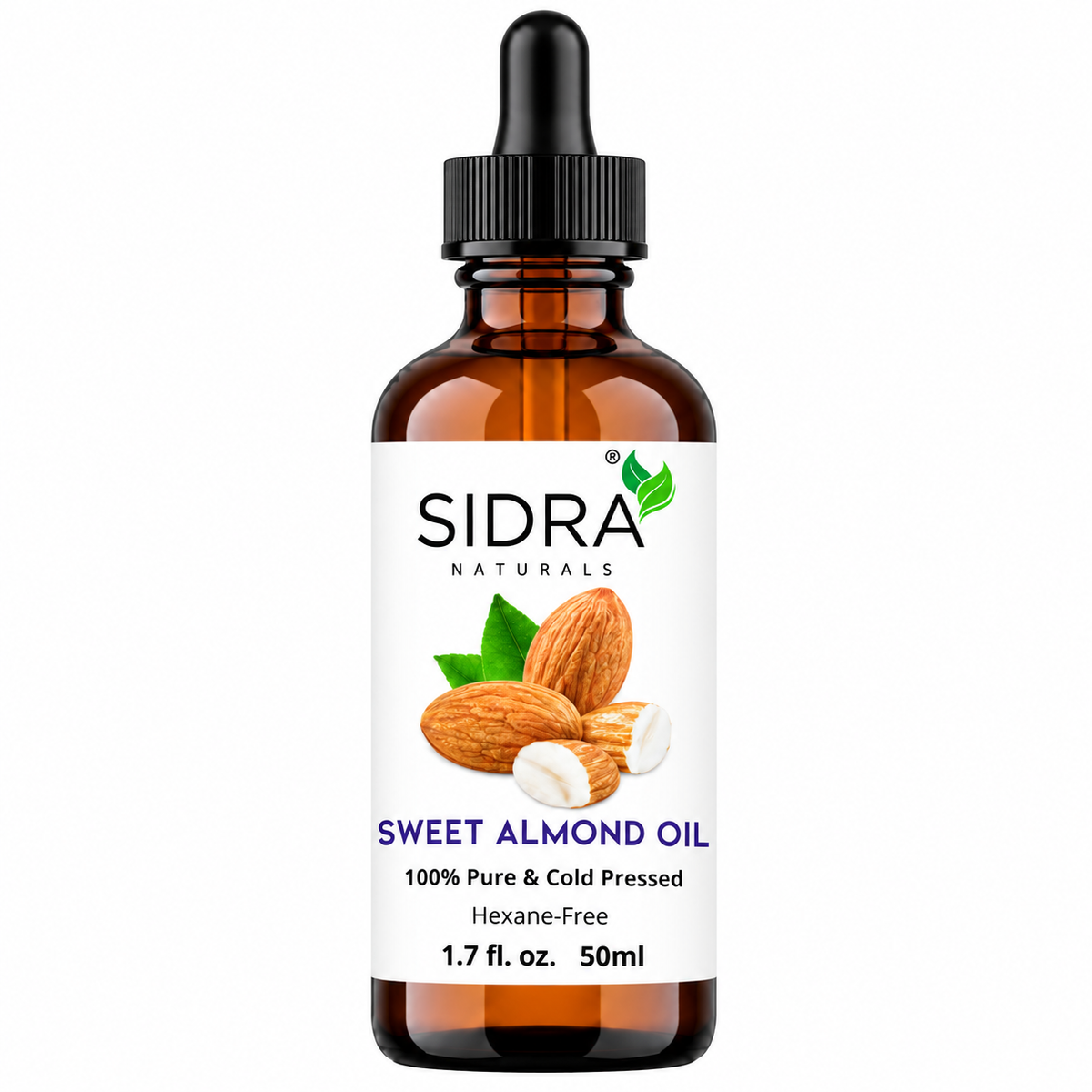 100% Pure Sweet Almond Oil – Cold-Pressed & Hexane-Free | Sidra Naturals 50ml